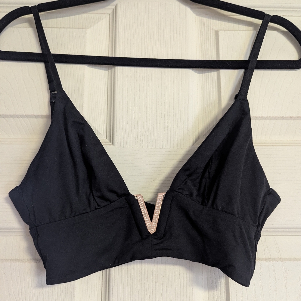 Victoria's Secret V Bralette Crystal Rhinestone Shine Illusions Unlined Sexy